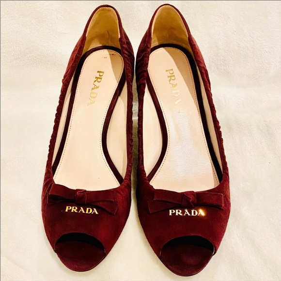 Prada Shoes - Prada suede leather mini heels